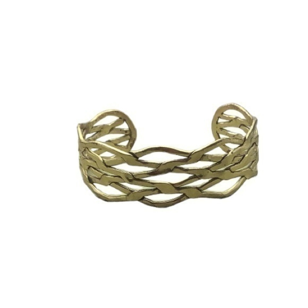Gold tone cuff fashion bracelet